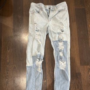 SUPER CUTE AE Patch Distressed Jeans - 2R